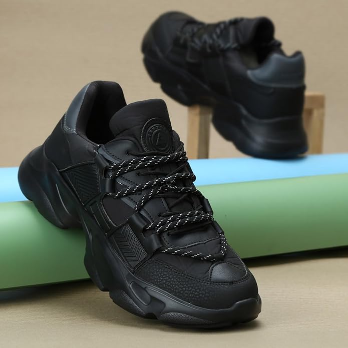 BlackMen's Casual Lace-Up Lightweight Running Shoes