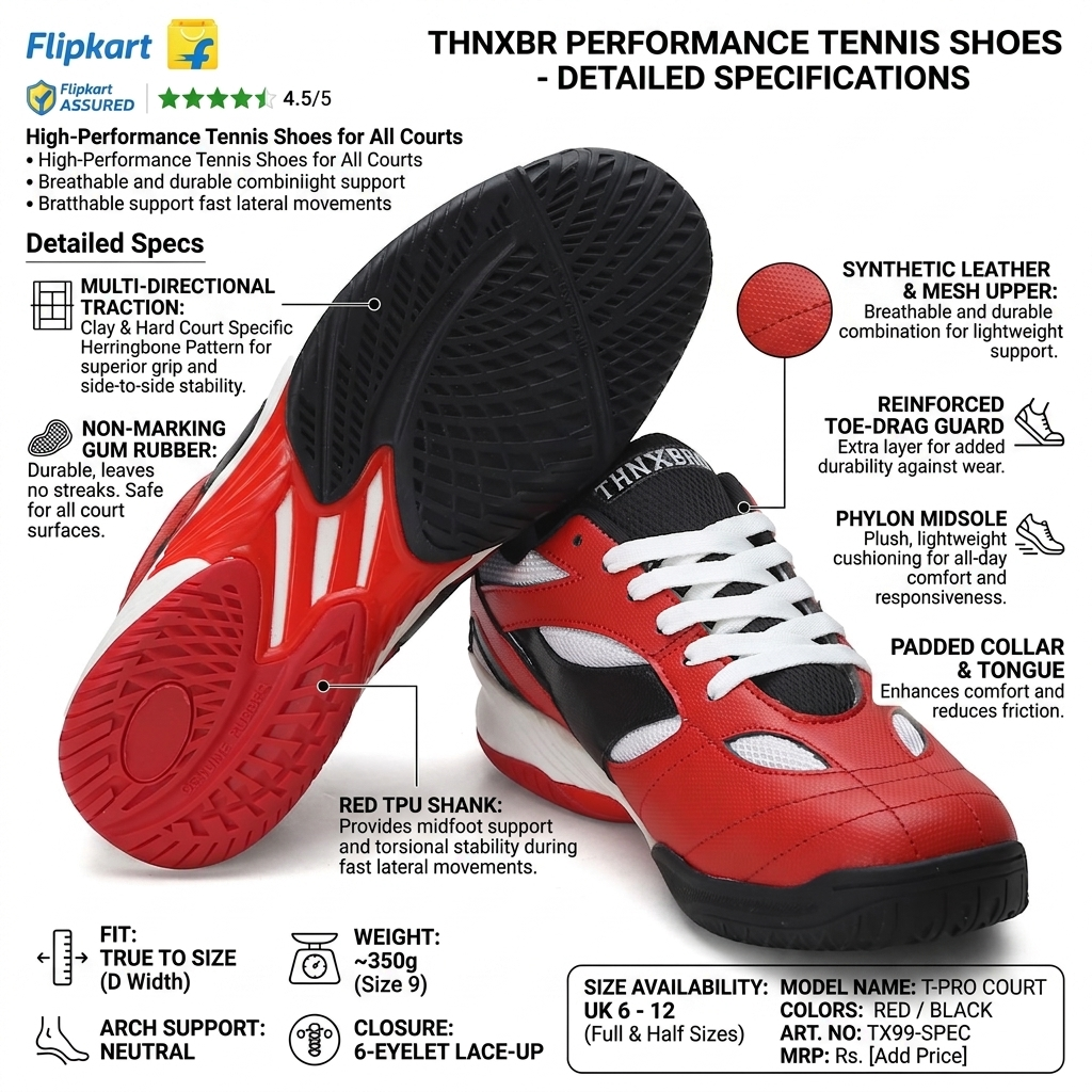 Thnxbro Venom Tennis and Badminton Shoes